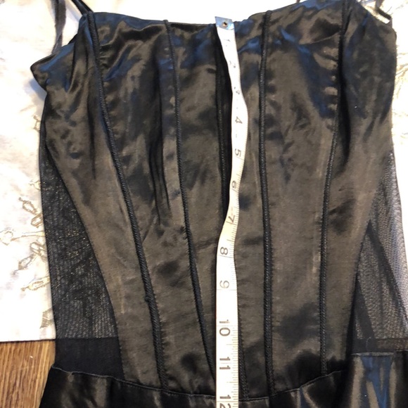 Vintage late 1990”s black satin and sheer long party dress by Georgette! - Picture 9 of 9